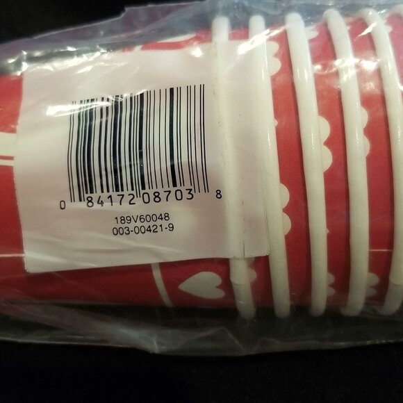 Vintage Valentines Hearts Party Paper Plates Cups Napkin Lot New - Picture 3 of 8